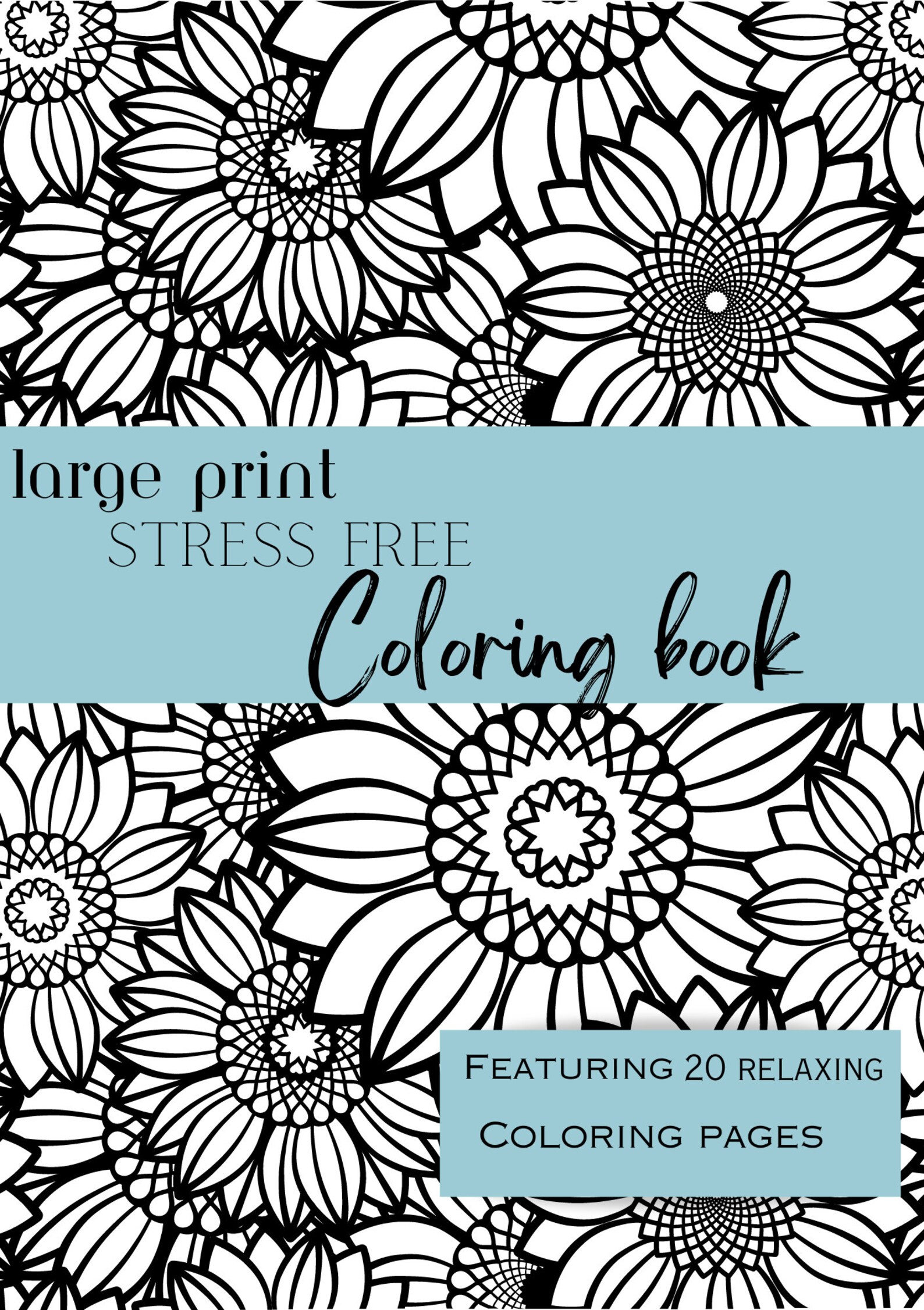 Coloring Book, Stress Free, for Adults, Template Booklet, PNG - Etsy