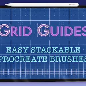 Grid Guideline Procreate Brush Pack - 18 perfect stapelbare meetpenselen