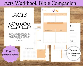 Hechos Biblia Digital / Libro de Trabajo del Pastor / Maestros de la Biblia / Maestros de Torá / Diario de las Escrituras / Bloc de notas de la Biblia / Cuaderno de Estudiantes / 8.5X11