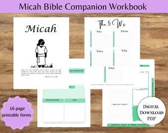 Miqueas Biblia Digital / Libro de Trabajo del Pastor / Maestros de la Biblia / Maestros de Torá / Diario de las Escrituras / Bloc de notas de la Biblia / Cuaderno de Estudiantes / 8.5X11