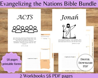 Evangelizando los Libros de Trabajo Digitales de las Naciones / Maestros de la Biblia /Maestros de Torá /Diario de las Escrituras / Bloc de notas de la Biblia / Cuaderno de Estudiantes / 8.5X11