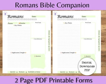 Hojas de trabajo digitales de Romanos, Maestros de la Biblia, Maestros de la Torá, Diario de las Escrituras, Pastores, Bloc de notas de la Biblia, Cuaderno de estudiantes, 8.5X11, Hoja de raíces hebreas
