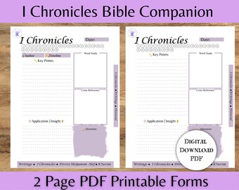 I Crónicas Hojas de trabajo digitales, Maestros de la Biblia, Maestros de la Torá, Diario de las Escrituras, Bloc de notas de la Biblia, Cuaderno de estudiantes, 8.5X11, Hoja de raíces hebreas