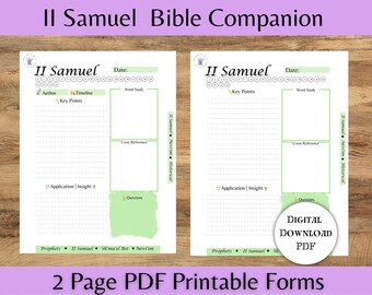 II Hojas de trabajo digitales de Samuel/ Maestros de la Biblia/Maestros de la Torá/Diario de las Escrituras/Bloc de notas de la Biblia/ Cuaderno de estudiantes/8.5X11/Hoja de raíces hebreas