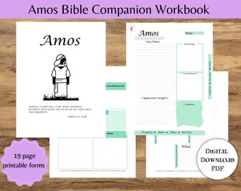 Amos Digitale Bijbel | Pastoorwerkboek | Bijbelleraren | Tora-leraren | Schriftendagboek | Bijbel Kladblok | Studentennotitieboekje | 8,5X11