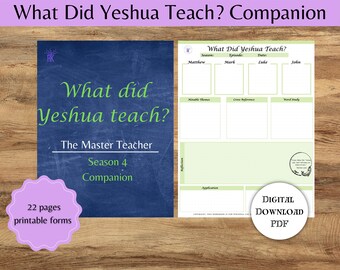 ¿Qué enseñó Yeshua (Jesús)? Libro de trabajo bíblico digital/Maestros de la Biblia/Maestros de Torá/Diario de las Escrituras/Bloc de notas de la Biblia/Cuaderno de estudiantes/8.5X11