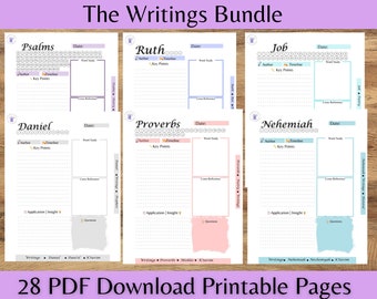 Las Escrituras Hojas de trabajo bíblicas digitales/Maestros de la Biblia / Pastor / Maestros de Torá/Diario de las Escrituras/ Bloc de notas de la Biblia / Cuaderno de estudiantes / 8.5X11