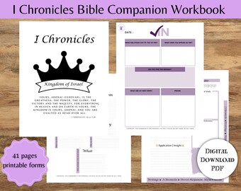 I Crónicas Biblia Digital / Pastor / Maestros de la Biblia / Maestros de Torá / Diario de las Escrituras / Bloc de notas de la Biblia / Cuaderno de Estudiantes / 8.5X11