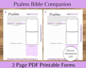 Psalms Digital Worksheets, Pastor, Bible Teachers,Torah Teachers,Scripture Journal,Bible Notepad,Students Notebook,8.5X11,Hebrew Roots Sheet