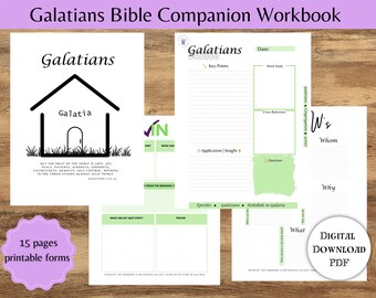 Libro de trabajo bíblico de Gálatas, Libro digital del pastor, Maestros de la Biblia, Maestros de la Torá, Diario de las Escrituras /Bloc de notas de la Biblia, Cuaderno de estudiantes, 8.5X11