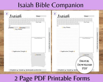 Hojas de trabajo digitales de Isaías, Maestros de la Biblia, Maestros de la Torá, Diario de las Escrituras, Pastor, Bloc de notas de la Biblia, Cuaderno de estudiantes, 8.5X11, Hoja de raíces hebreas
