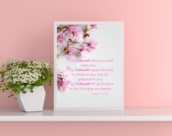 Arte de la pared de las Escrituras / Damas / Madres / Hermanas / Hijas / Pastores / Maestros de Torá / Números 6:24-26 / Maestros de la Biblia / Maestros