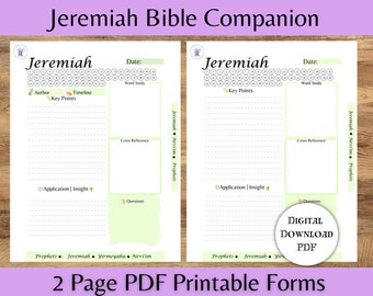 Hojas de trabajo digitales de Jeremías, Maestros de la Biblia, Maestros de la Torá, Diario de las Escrituras, Bloc de notas de la Biblia, Cuaderno de estudiantes, 8.5X11, Hoja de raíces hebreas