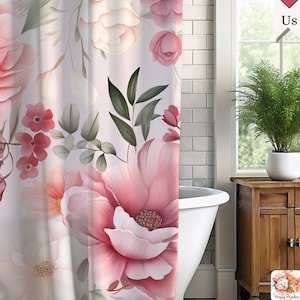 Pink Floral Shower Curtain: Romantic Blossom Bathroom Decor