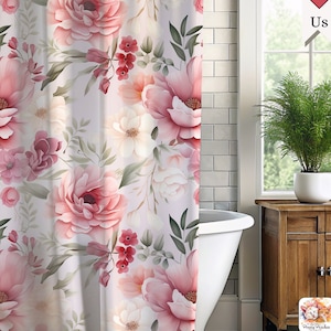 Pink Floral Shower Curtain: Romantic Blossom Bathroom Decor