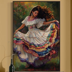 Mexican Folklore Dance Canvas – Vibrant Cultural Print, Traditional Latin Art, Festive Heritage Artwork for Living Room