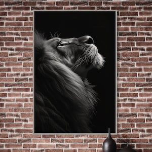 Regal African Lion King - Majestic Predator Canvas Art Print, Strong Lion Head Wall Decor, Exquisite Lion Poster Print for Home