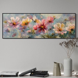 Pastel Wildflower Art Print – Romantic Floral Wall Art, Impressionist Botanical Decor, Soft Cottagecore Flowers, Feminine Home Decor