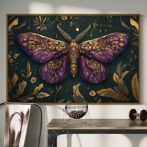 Gold Moth Girl 8.5 X 11 Art Print, Artwork Wall Aesthetic