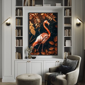 Elegant Pink Flamingo Bird Art - Gentle Tropical Wall Art, Calming Exotic Bird Print, Luxury Pink Flamingo Decor for Bird Lover Gift