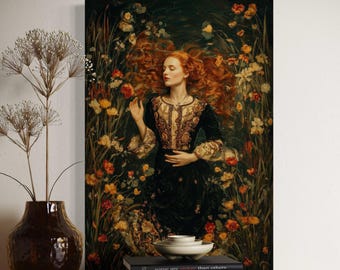Ophelia Art Print – Pre-Raphaelite Inspired Wall Art, Dramatic Literary Home Décor