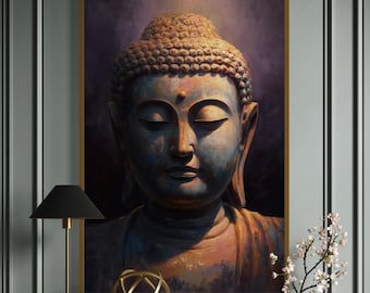 Buddha Wall Art Print – Zen Decor, Spiritual Home Decor, Tranquil Meditation Art, Mindfulness Wall Art, Peaceful Buddha Portrait