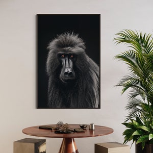 Intense Baboon Stare - Striking Wildlife Photography Art Print, Baboon Lover Gift, Exquisite Baboon Portrait for Unique Home Decor