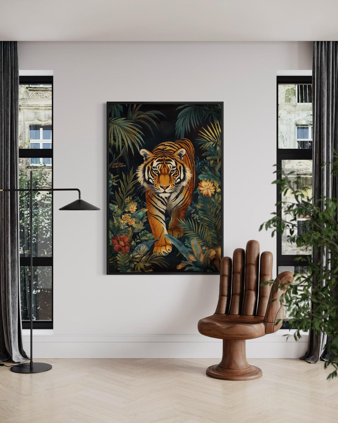 Majestic Tiger Jungle Art Print – Exotic Animal Wall Art, Tropical ...