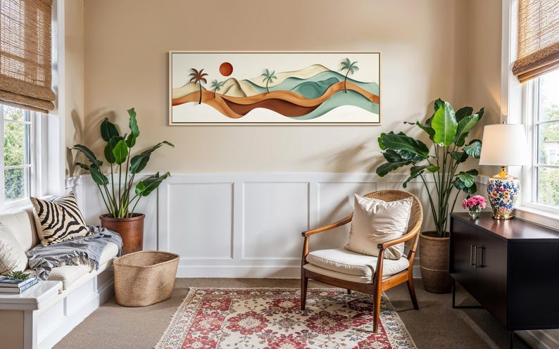 Boho Desert Landscape Print, Modern Tropical Wall Decor - Etsy UK