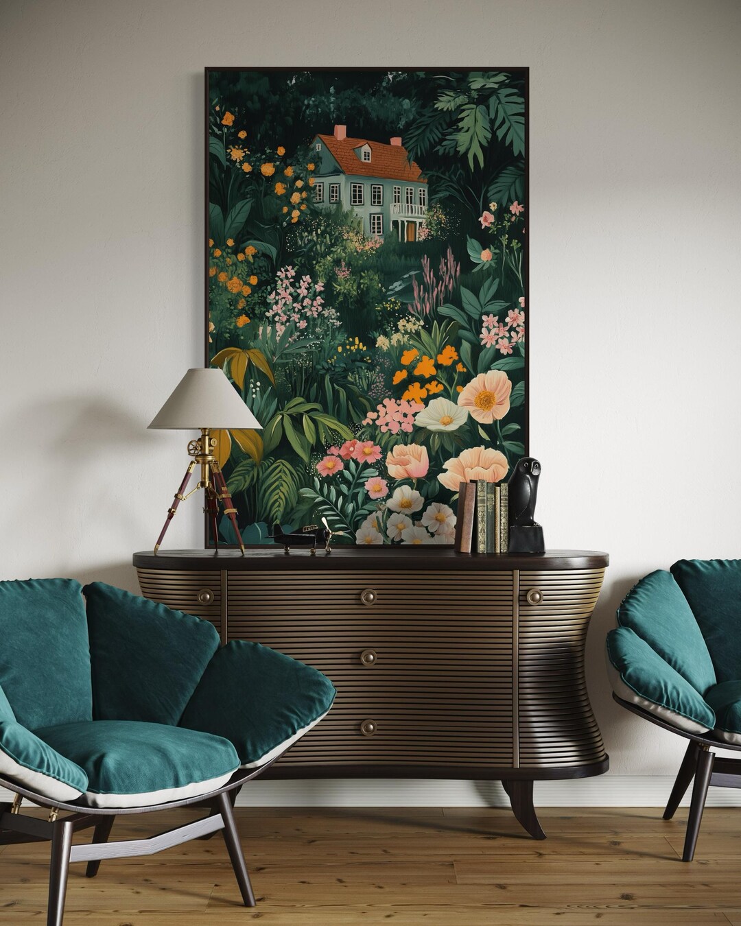 Whimsical Garden Wall Art - Enchanted Cottagecore Print, Colorful ...