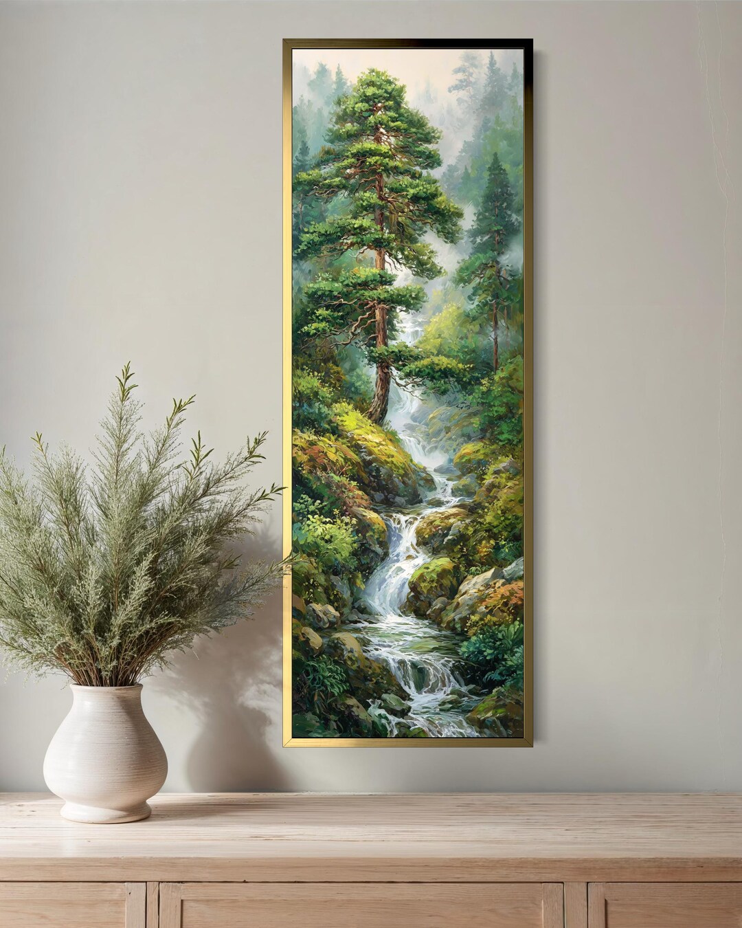 Forest Waterfall Wall Art Print - Mountain Stream Landscape Decor - Etsy
