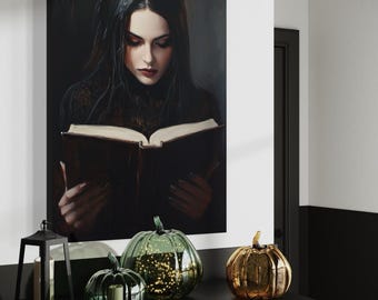 Stampa artistica di donna vittoriana che legge: decorazione Dark Academia (download digitale) - Italia