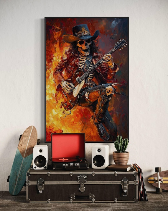 Affiche D'Art Vintage "Guitare Acoustique Brevetée 1941" - Décor Murale Musique - Reproduction Sur Papier Mat