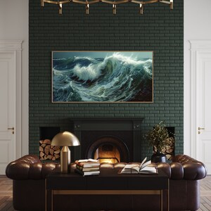 Ocean's Majesty - Dynamic waves crest and tumble with frothy elegance in this captivating canvas print, invoking the power and grace of the sea.