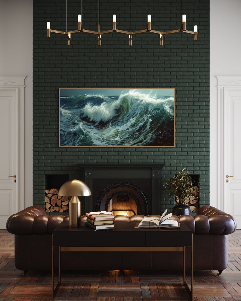Ocean's Majesty - Dynamic waves crest and tumble with frothy elegance in this captivating canvas print, invoking the power and grace of the sea.