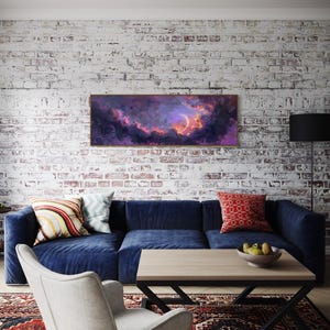 Dive into the ethereal beauty of a crescent moon cradled by vivid clouds in a surreal dreamscape. This stunning painting captures the enchanting dance of light and color, perfect for bringing a touch of wonder to any space.