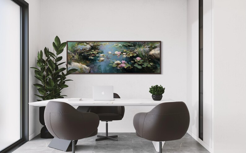 Water Lily Pond Art Print – Serene Floral Landscape Wall Art, Monet ...