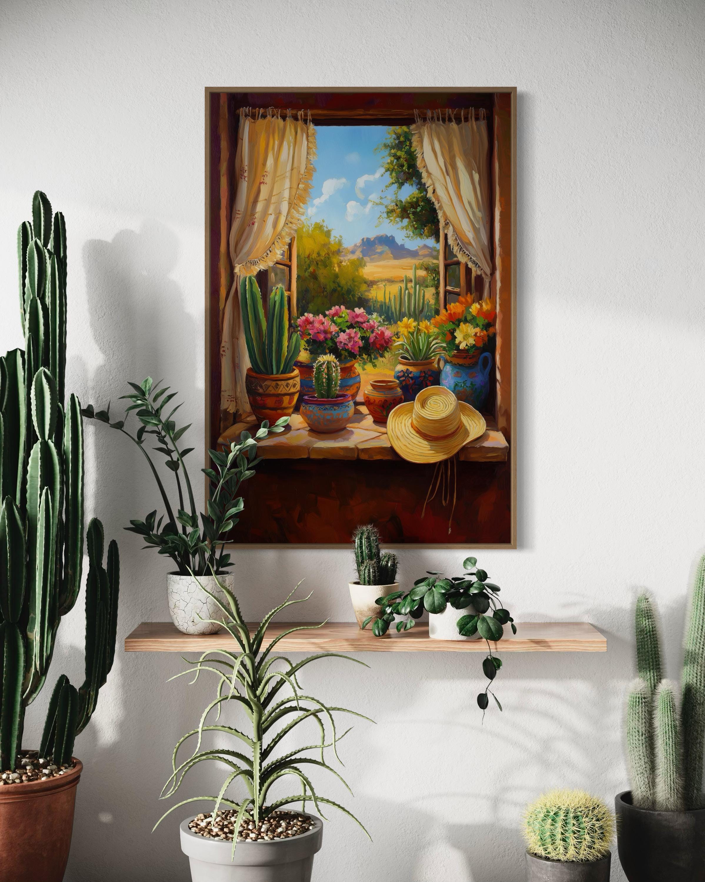 Impression botanique : cactus du désert vertical | Tableaux, cadres décoratifs et affiches