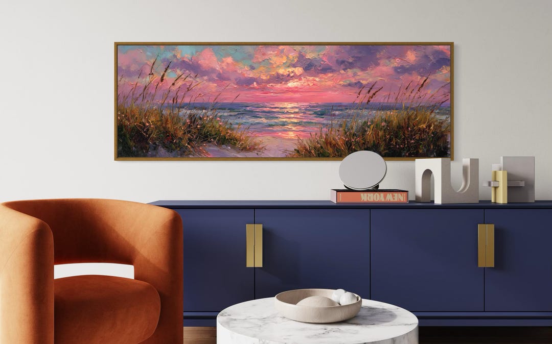 Ocean Sunset Art Print – Coastal Beach Wall Decor, Seaside Landscape ...