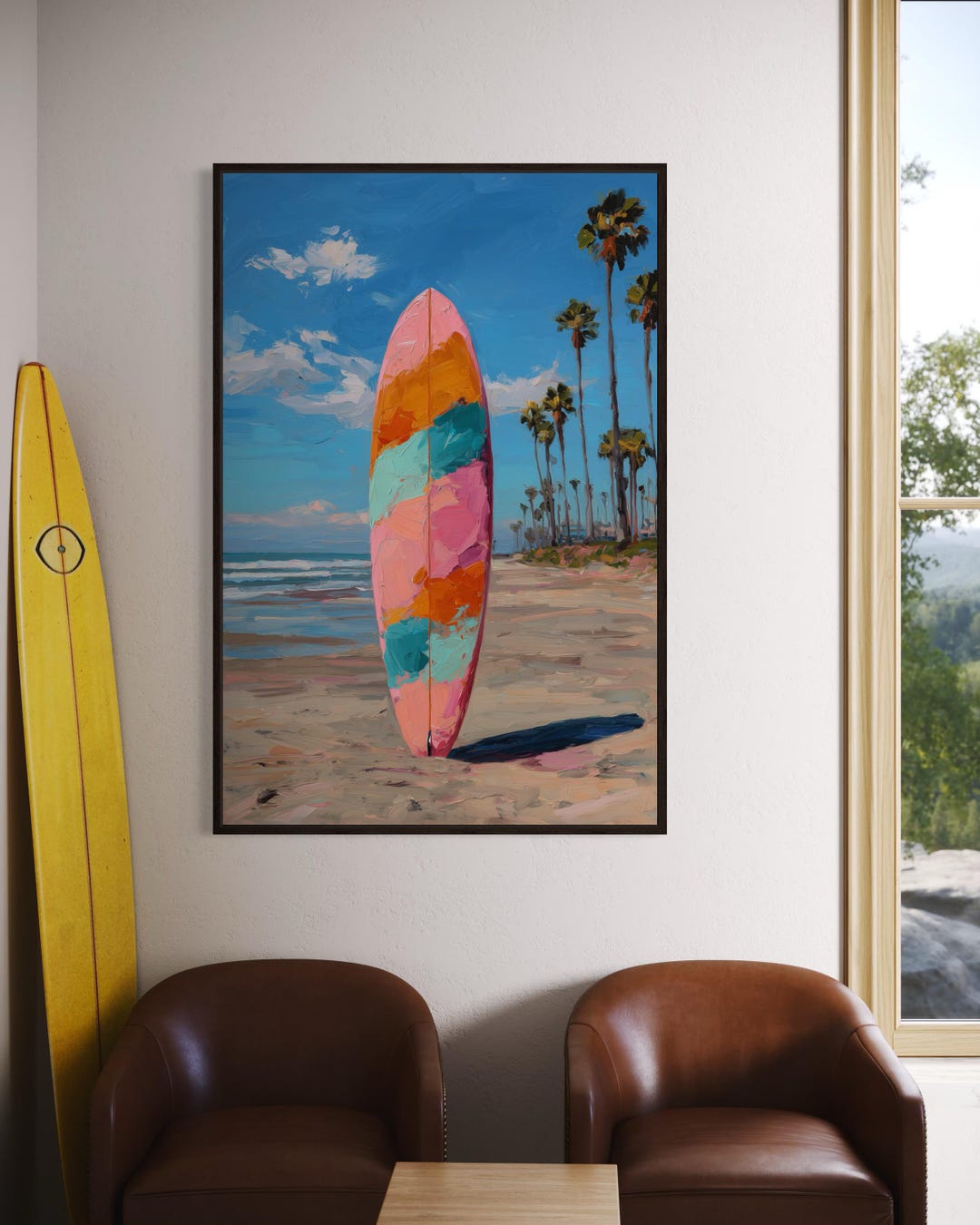 Colorful Surfboard Beach Art Print – Coastal Wall Decor, Tropical ...