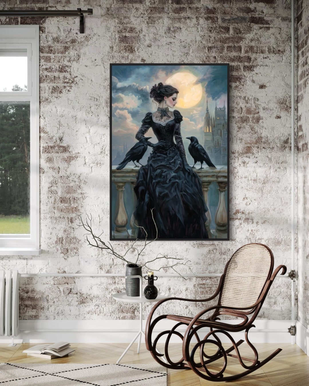 Victorian Witch and Raven Art - Mystical Gothic Print for Dark Academia ...