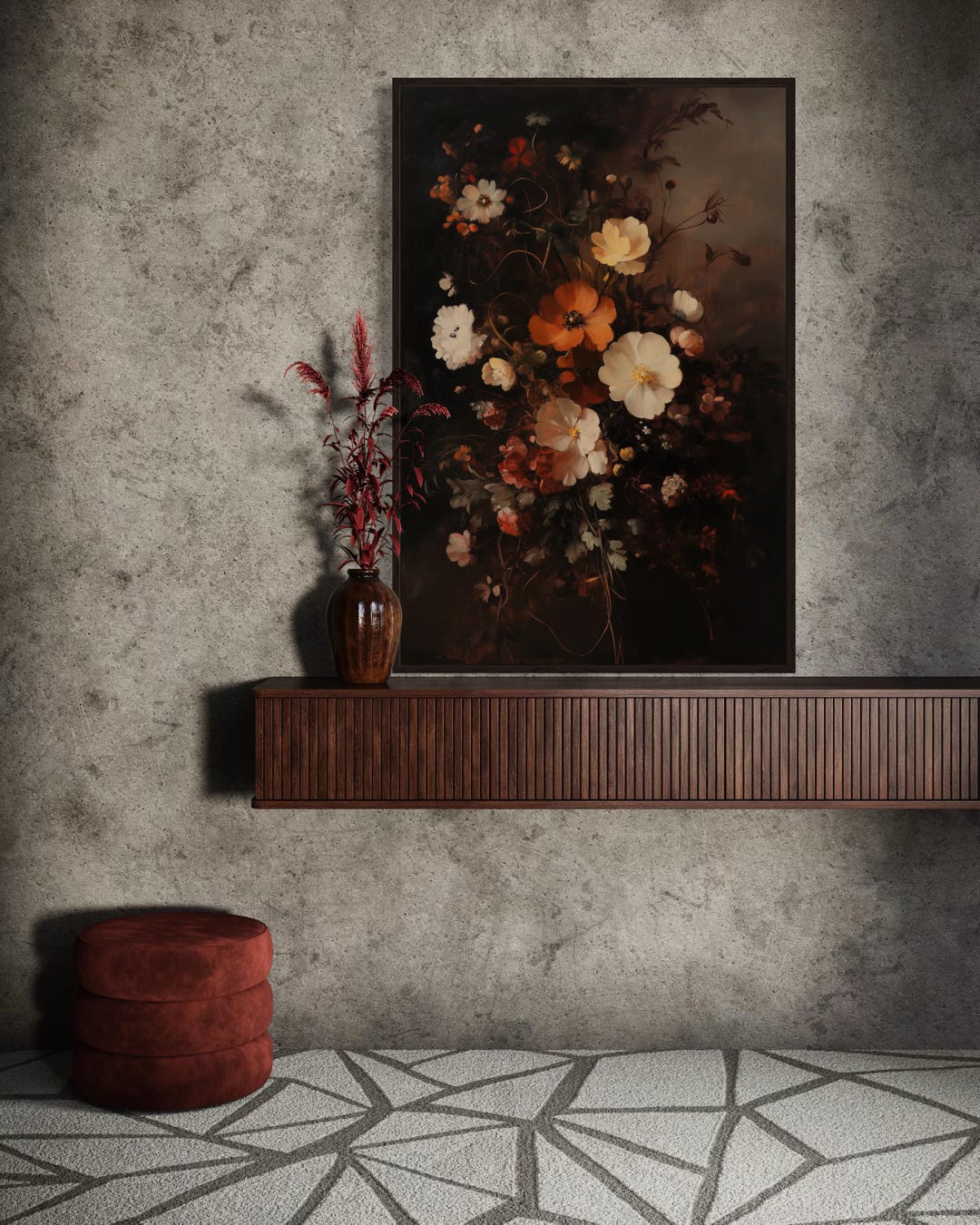 Moody Floral Wall Art Print – Vintage Still Life Flower Print, Baroque ...
