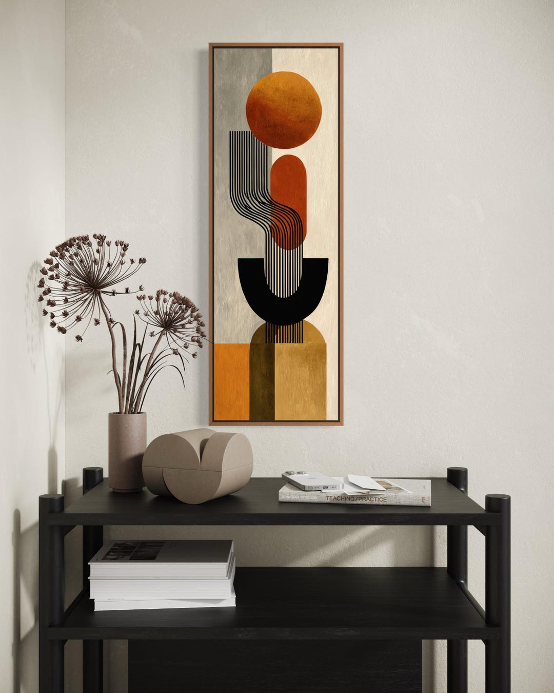 Bauhaus Wall Art Print, Mid Century Modern Decor, Burnt Orange and ...
