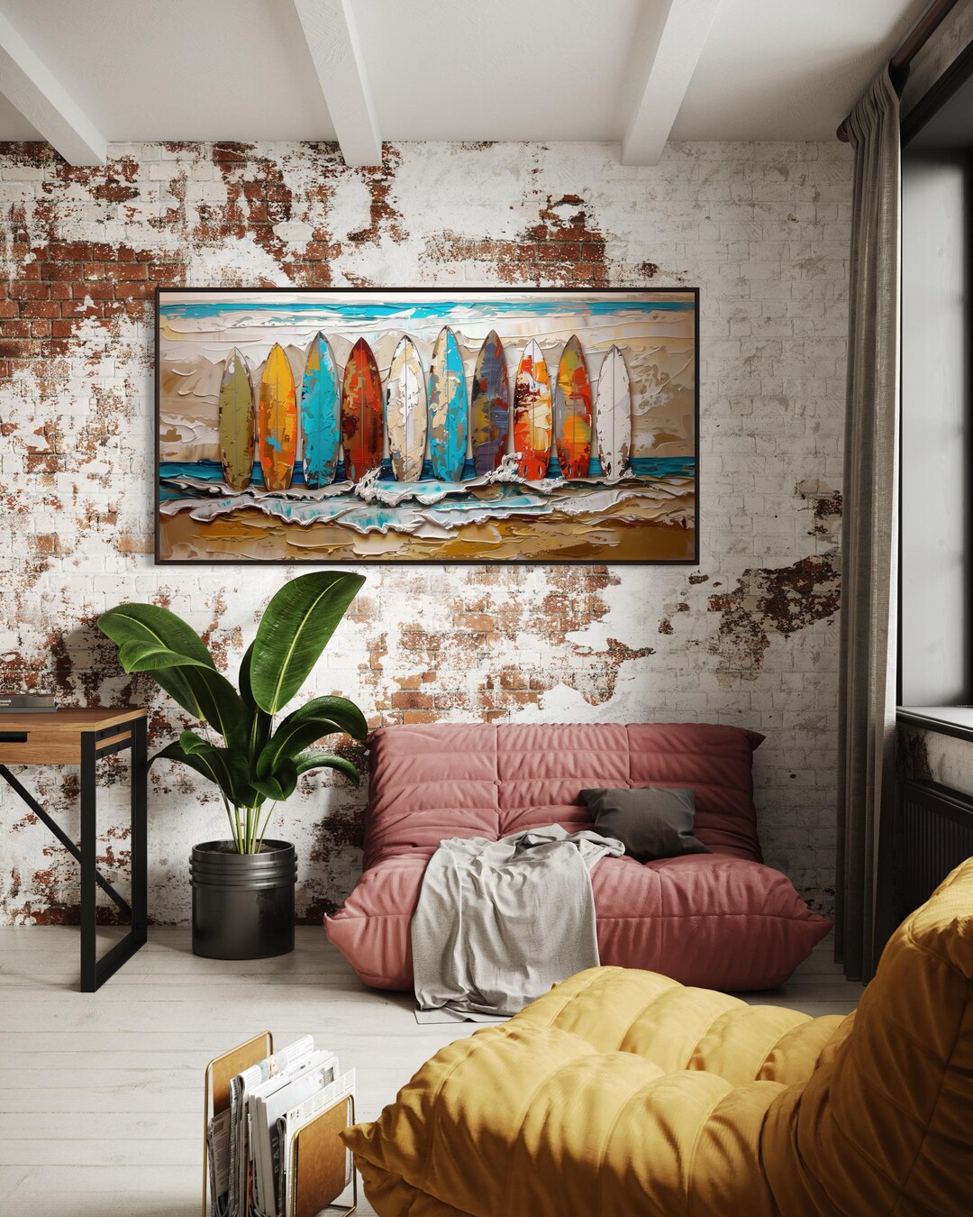 Hills Pattern Acrylic Surfboard Wall Art main image 0