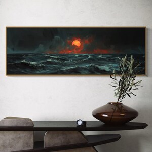 Stormy Ocean Waves Art Print – Abstract Seascape, Nautical Wall Decor