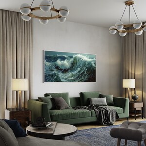 Ocean's Majesty - Dynamic waves crest and tumble with frothy elegance in this captivating canvas print, invoking the power and grace of the sea.