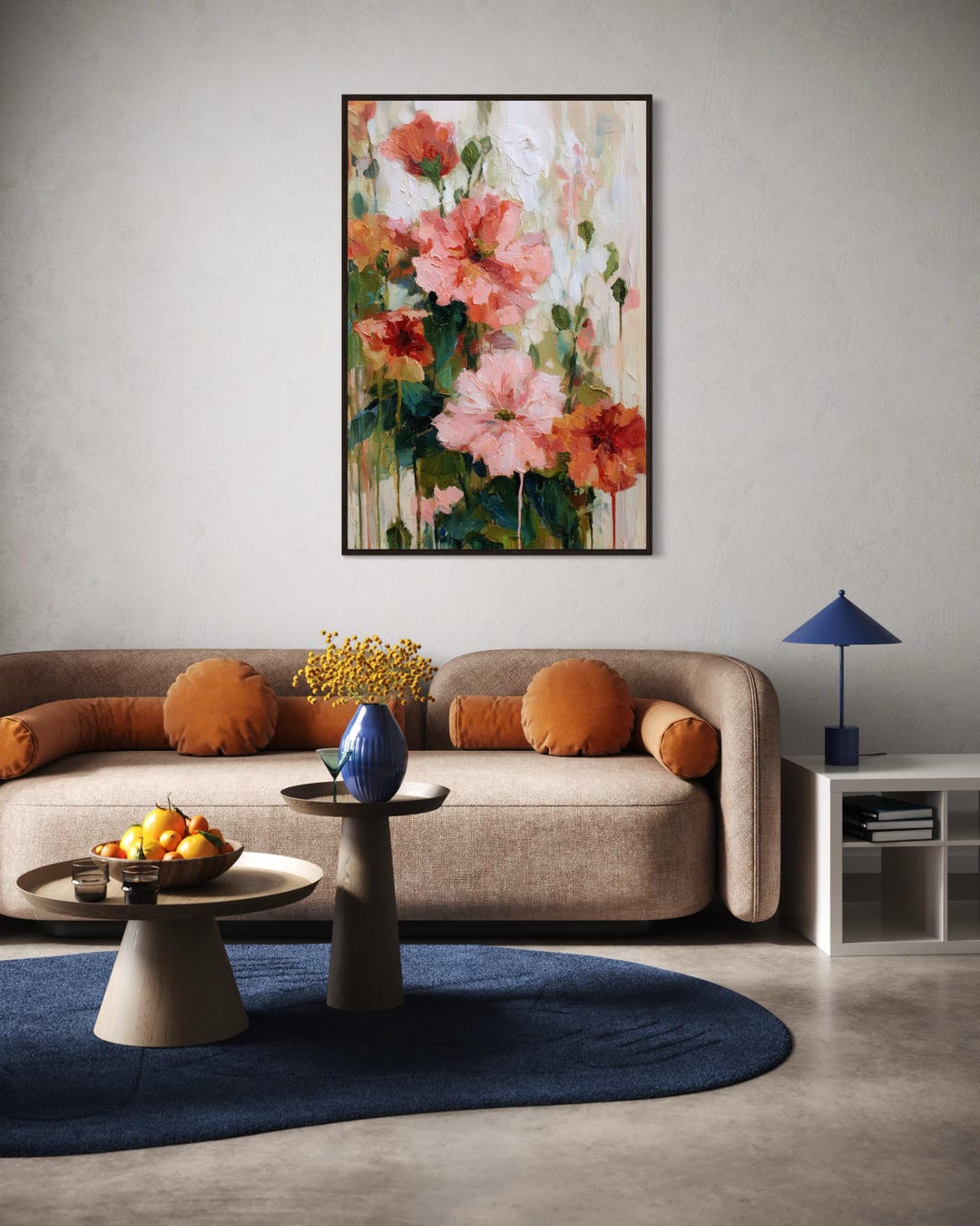 Pink Floral Wall Art Print – Romantic Flower Print on Canvas ...