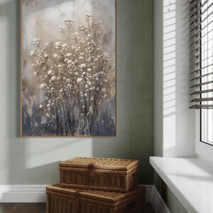 Abstract Wildflower Field Art Print - Large Floral Canvas for Serene Home Decor and Coquette Room Styling