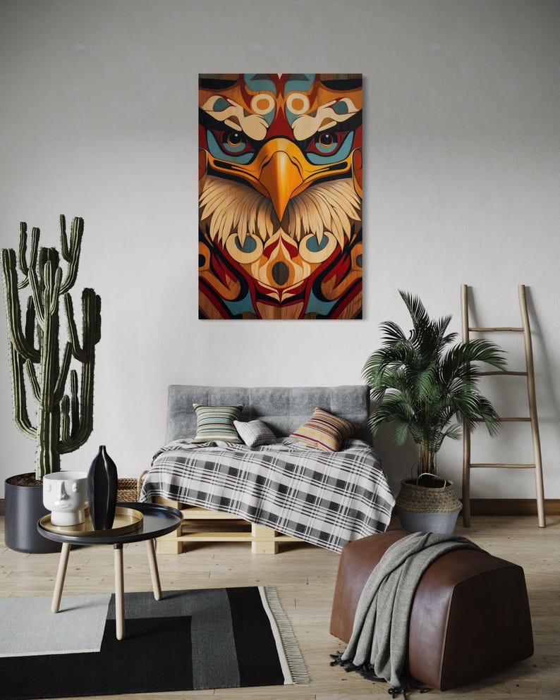 Eagle Tribal Art Print – Bold Geometric Bird Wall Decor, Native ...