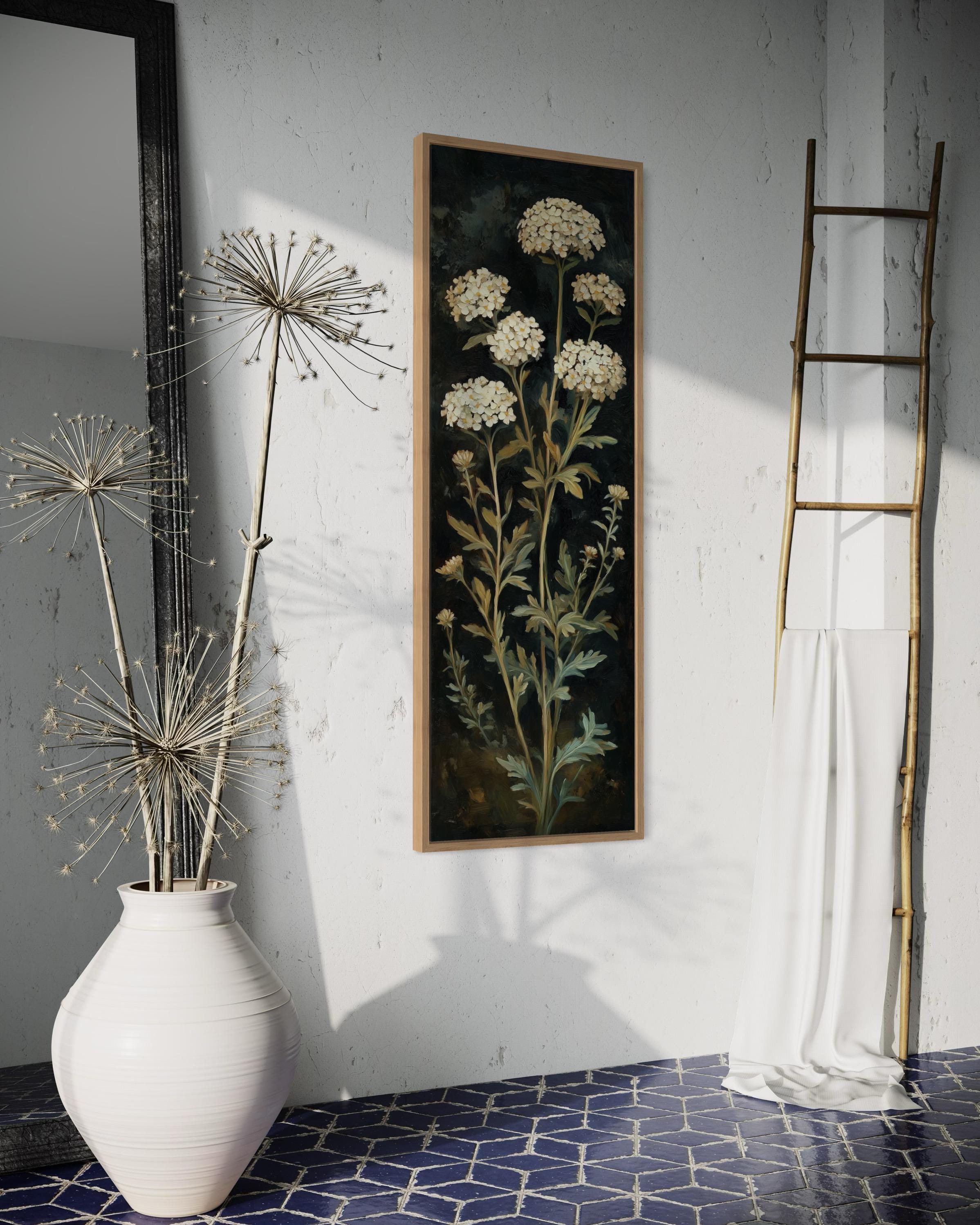 Vintage White Wildflower Botanical Print – Rustic Floral Wall Art ...
